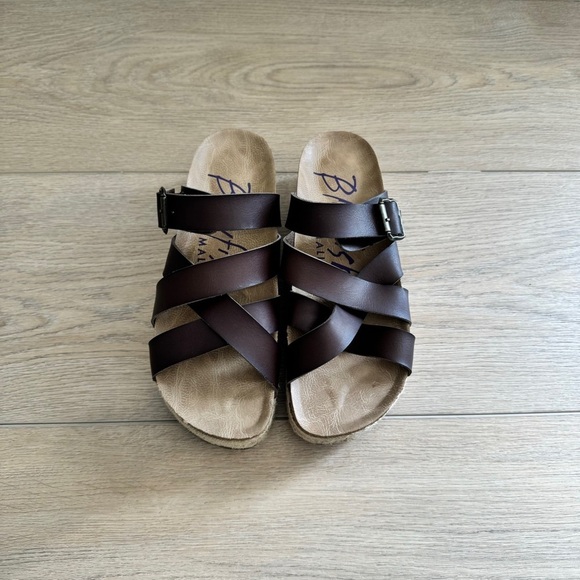 New Blowfish platform sandals. Slide in, BROWN. Malibu 2 inch wedge - Picture 1 of 6